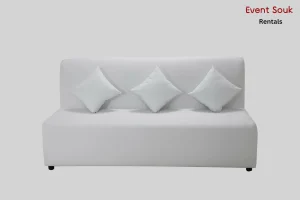 Valeria-2-Seater -White-Armless -Sofarentals-rentals