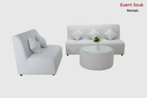 Valeria-Seater -White-Armless -Sofarentals-setup-
