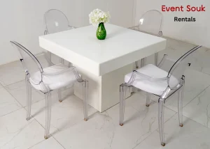 melani-square-table-rental-and-white-dior-chair