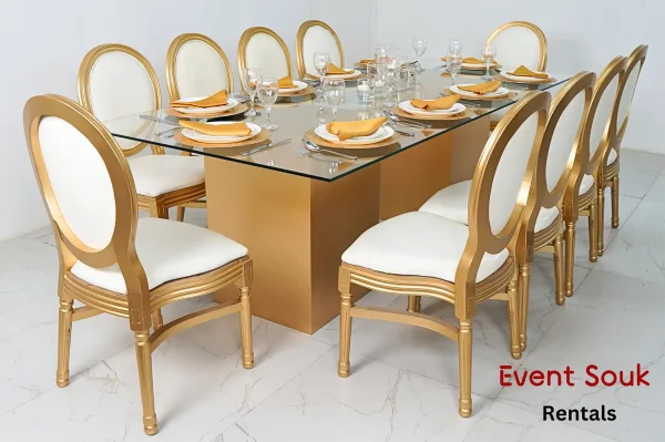 Azzura-glass dining-table-gold-boxes-with-gold-wooden-dior-chair Azzura-glass dining-table-gold-boxes-with-gold-wooden-dior-chair