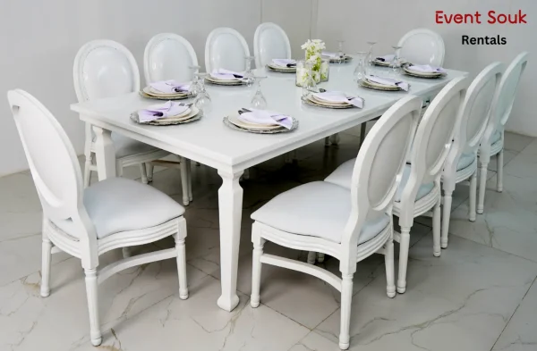 avalon-dining-rectangle-table-rental-and-wooden-white-chair-dubai
