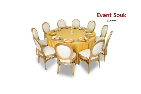 carla-round-gold-table-diorgold-wooden-cahirs-rental