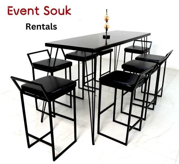 isadora-black-rectangle-cocktail-table-rental-with-stool-bar
