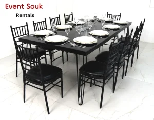 isadora-rectangle-dining-table-rental-black-with-chivari-chair-black-in-dubai-uae